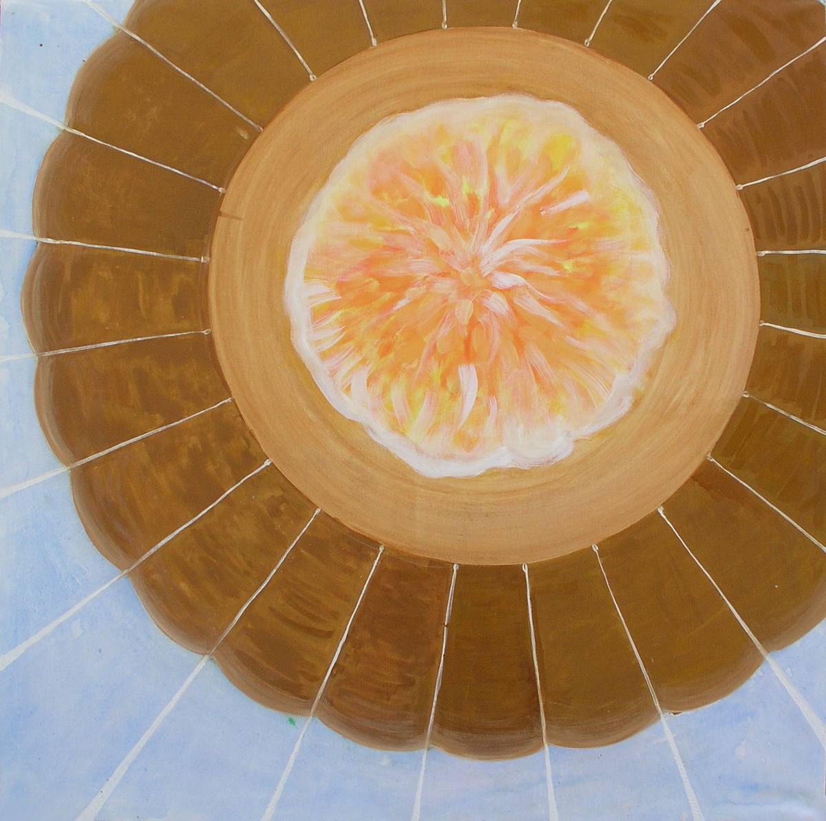 Jan Karpíšek - Diplomová práce: Balón mého života, olej na plátně, 195x195 cm, 2005