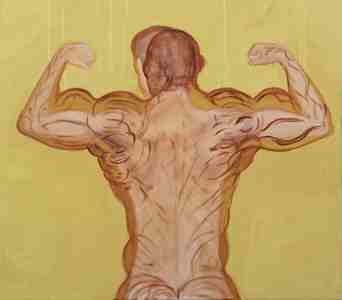 Graduation artwork: Back (Time of Bodybuilder), oil on canvas, 2005
